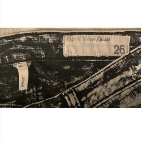 Rag & Bone Acid B&W Stretch Denim Skinny Jean Sz26 - Picture 2 of 7